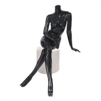 Манекен женский сидячий, скульптурный черный глянцевый, без головы, MD-Smart (headless) Pose 33-02G