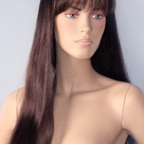 Парик женский для манекена, искусственный, длинные ровные волосы, с челкой, MD-584С (1BT33)