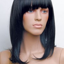 Парик женский для манекена, искусственный, волосы средней длины, с челкой, цвет черный, MD-E0702 (1B)