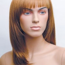 Парик женский для манекена, искусственный, волосы прямые средней длины, с челкой, цвет золотистый шатен, MD-E0702 (12/27)
