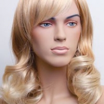 Парик женский для манекена, искусственный, длинные волнистые волосы, без челки, цвет бронзовый блондин, MD-YS-9015 (26T613)