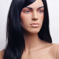 Парик женский для манекена, искусственный, длинные прямые волосы, без челки, цвет черный, MD-1677 (1B)