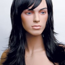 Парик женский для манекена, искусственный, длинные прямые волосы, без челки, цвет черный, MD-8900 (1B)