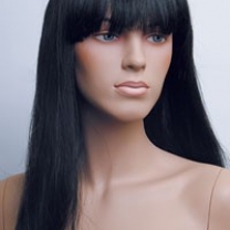 Парик женский для манекена, искусственный, длинные прямые волосы, с челкой, цвет черный, MD-YS-9025 (1B)