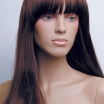 Парик женский для манекена, искусственный, длинные прямые волосы, с челкой, цвет шоколад, MD-YS-9025 (4/30)