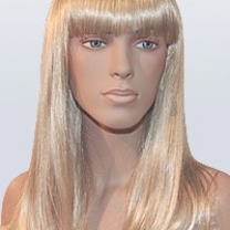 Парик женский для манекена, искусственный, длинные прямые волосы, с челкой, цвет пепельный блондин, MD-YS-9025 (25TK88)