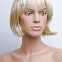 Парик женский для манекена, искусственный, короткие прямые волосы, с челкой, цвет пепельный блондин, MD-E0804 (25TKB88)