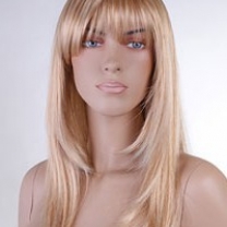 Парик женский для манекена, искусственный, длинные прямые волосы, с челкой, цвет бронзовый блондин, MD-2576L (26T613)