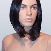 Парик женский для манекена, искусственный, прямые волосы средней длины, без челки, цвет черный, MD-YS-9005 (1B)