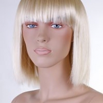 Парик женский для манекена, искусственный, прямые волосы средней длины, с челкой, цвет платиновый блондин, MD-YS-9079 (88#)