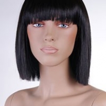 Парик женский для манекена, искусственный, прямые волосы средней длины, с челкой, цвет черный, MD-YS-9079 (1B)