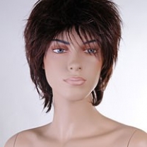 Парик женский для манекена, искусственный, прямые короткие волосы, с челкой, цвет темный каштан, MD-2084 (1BT33)