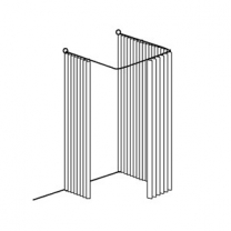 Примерочная кабина 980х980мм без штор, цвет хром, MD-Hs 012