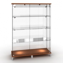 Торговая стеклянная витрина для магазина с 3-мя полками без освещения, MD-K.OKT.006