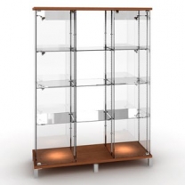 Торговая стеклянная витрина для магазина с 3-мя полками без освещения, MD-K.OKT.007