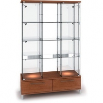 Торговая стеклянная витрина для магазина с 3-мя полками и накопителем без освещения, MD-K.OKT.011