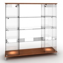 Торговая стеклянная витрина для магазина с 3-мя полками без освещения, MD-K.OKT.008