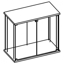 Торговый стеклянный прилавок для магазина без полок и опор, MD-Okтa.003