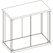 Торговый стеклянный прилавок для магазина, без полок и опор (2двери+замок), MD-OKП.003.COL.26G