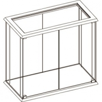 Торговый стеклянный прилавок для магазина, без полок и опор (2двери+замок), MD-OKП.004.PVH.26G