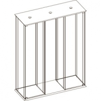 Торговая стеклянная витрина для магазина, с освещением, без полок и опор (2двери+2замка), средняя часть открытая, MD-OKП.007.COL.26G