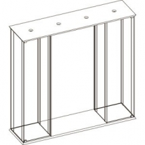 Торговая стеклянная витрина для магазина, с освещением, без полок и опор (2двери+2замка), средняя часть открытая, MD-OKП.008.COL.26G