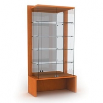 Торговая витрина для магазина, с полками и задней стенкой из матового оргстекла, MD-FIN.V.120.H.MGL.00