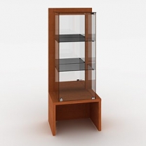 Торговая витрина для магазина, с полками и зеркальной задней стенкой, MD-FIN.V.60.S.MR.00