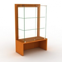 Торговая витрина для магазина, с полками и стеклянной задней стенкой, MD-FIN.V.100.S.GL.00