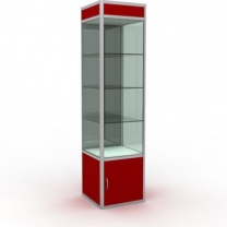 Торговая остекленная витрина для магазина, с освещением, дверцы распашные, задняя стенка зеркало, MD-WW1-5050 ZD.MIR