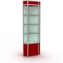 Торговая остекленная витрина для магазина, угловая, с освещением, задняя стенка ДСП, MD-WW1-5050 NZ.DSP