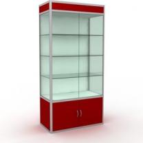 Торговая остекленная витрина для магазина, с освещением, дверцы распашные, задняя стенка ДСП, MD-WW1-10050 ZD.DSP