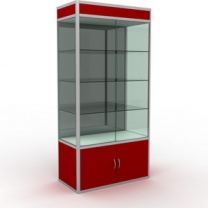 Торговая стеклянная витрина для магазина, с освещением, задняя стенка зеркало, MD-WW1-10050 ZD SD.MIR