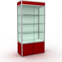 Торговая стеклянная витрина для магазина, с освещением, дверцы раздвижные, задняя стенка ДСП, MD-WW1-10050 ZR SD.DSP