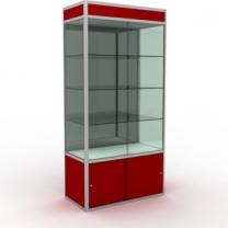 Торговая стеклянная витрина для магазина, с освещением, дверцы раздвижные, задняя стенка зеркало, MD-WW1-10050 ZR SD.MIR