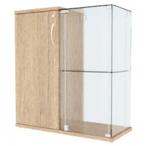 Торговый прилавок для магазина с местом под кассу, левый, дверцы распашные, MD-FVT.004.L