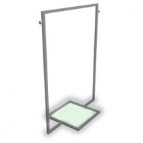 Вешало торговое для магазина с полкой из матового стекла, MD-NK 228 MGL