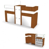 Ресепшн для магазина с местом под кассу, ширина 2000мм, цвет на выбор, MD-NES.0001