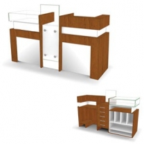 Ресепшн с местом под кассу для магазина, ширина 2000мм, цвет на выбор, MD-NES.0003