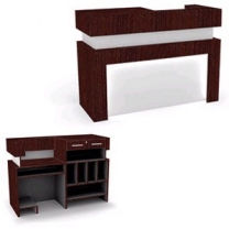 Ресепшн для магазина с местом под кассу справа, ширина 1535мм, цвет на выбор, MD-NES.0012