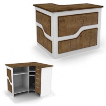 Ресепшн угловой левый для магазина, ширина 1250мм, цвет на выбор, MD-NES.0006-02