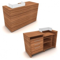 Ресепшн для магазина левый с местом под кассу, ширина 1500мм, цвет на выбор, MD-NES.0024.1500.L