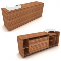 Ресепшн для магазина, с местом под кассу, левый, ширина 2400мм, цвет на выбор, MD-NES.0024.2400.L