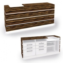 Ресепшн для магазина, левый, ширина 2100мм, цвет на выбор, MD-NES.0043.2100L