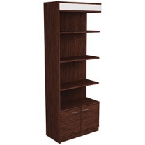 Торговый стеллаж для магазина, 4-полочный, открытый, с накопителем, дверцы распашные, MD-ST 02