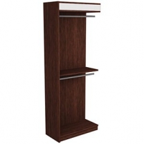 Торговый стеллаж для магазина, открытый, двухсекционный, с 2-мя вешалами для вешалок, MD-ST 05