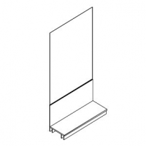 Торговый пристенный стеллаж для магазина, открытый, задняя стенка стеклянная, MD-ST 002.005