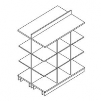Торговая гондола для магазина, двусторонняя, с ячейками, MD-ST 002.009