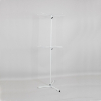 Стойка (вешало) напольная, двухъярусная, вращающаяся, под зонты, брелоки, бижутерию A-СТ-142-2-Л(бел)