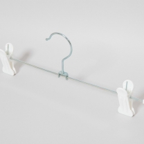 Вешалка для одежды (плечики) для магазина, металлическая с прищепками ML-32(БЕЛ)